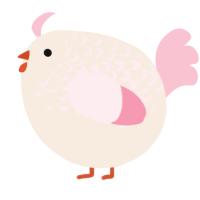 A cream and rose chicken with a half-lace pattern