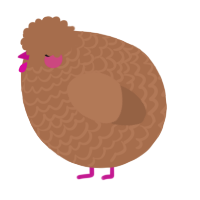A brown chicken with a lace pattern