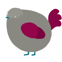 A ash and maroon chicken