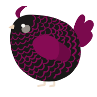 A sable and wine chicken with a lace pattern