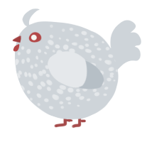 A mist chicken with a speckle pattern