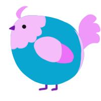 A cerulean and lavender chicken with a head pattern