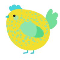 A yellow and spring chicken with a speckle pattern