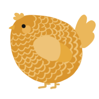A orange and honey chicken with a lace pattern