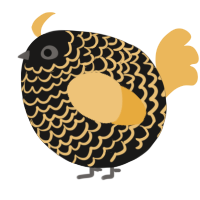 A sable and honey chicken with a lace pattern