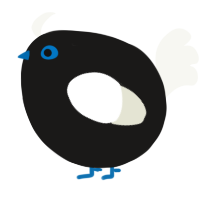 A sable and white chicken