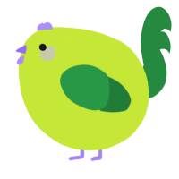 A lime and viridian chicken