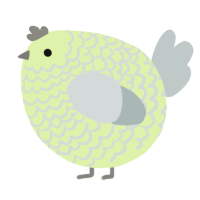 A apple and silver chicken with a lace pattern
