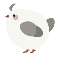 A white and ash chicken