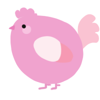 A pink and rose chicken