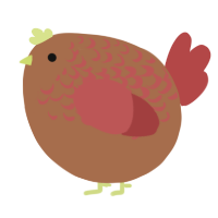 A brown and red chicken with a half-lace pattern