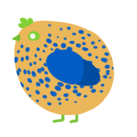 A honey and ultramarine chicken with a speckle pattern