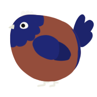 A russet and navy chicken with a head pattern