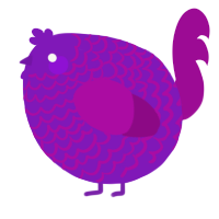 A violet and plum chicken with a lace pattern
