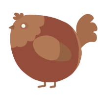 A russet and brown chicken with a head pattern