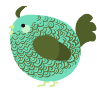 A mint and olive chicken with a double-lace pattern