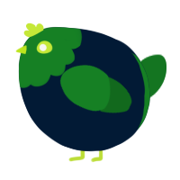 A tumblr and leaf chicken with a head pattern