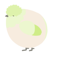 A cream and apple chicken with a head pattern