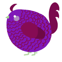 A violet and wine chicken with a lace pattern