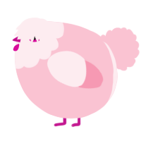 A rose chicken with a head pattern