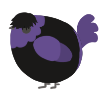 A sable and overcast chicken with a head pattern