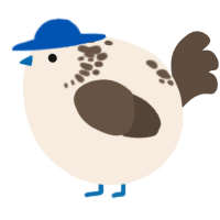 A cream and bark chicken with a neck-speckle pattern