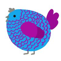 A sky and plum chicken with a lace pattern