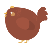 A russet chicken with a neck-band pattern