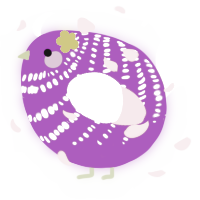 A amethyst and rose chicken with a bar pattern