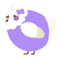 A lilac and white chicken with a head pattern