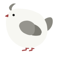 A white and ash chicken