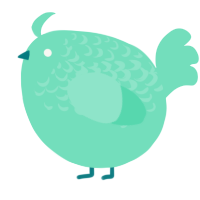 A mint chicken with a half-lace pattern