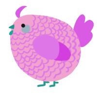 A pink and orchid chicken with a lace pattern