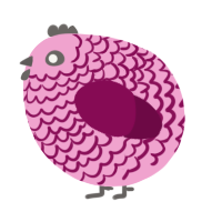 A pink and wine chicken with a lace pattern