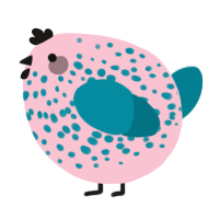 A rose and sea chicken with a speckle pattern