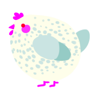 A white and silver chicken with a speckle pattern