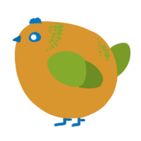 A orange and chartreuse chicken with a neck-band pattern