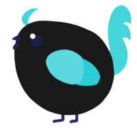 A sable and aqua chicken