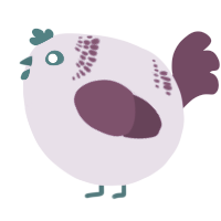 A orchid and wine chicken with a neck-band pattern