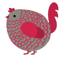 A ash and crimson chicken with a lace pattern