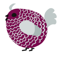 A wine and silver chicken with a lace pattern