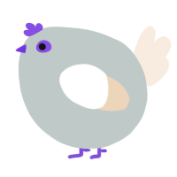 A silver and cream chicken