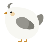A white and ash chicken