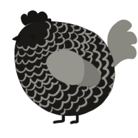 A sable and ash chicken with a lace pattern