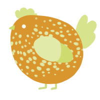 A orange and lemon chicken with a speckle pattern