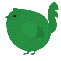 A viridian chicken with a lace pattern