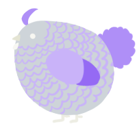 A mist and lilac chicken with a lace pattern