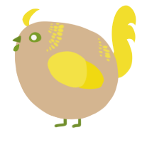 A beige and yellow chicken with a neck-band pattern