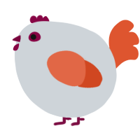 A mist and vermilion chicken