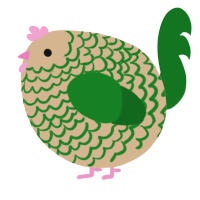 A beige and leaf chicken with a lace pattern